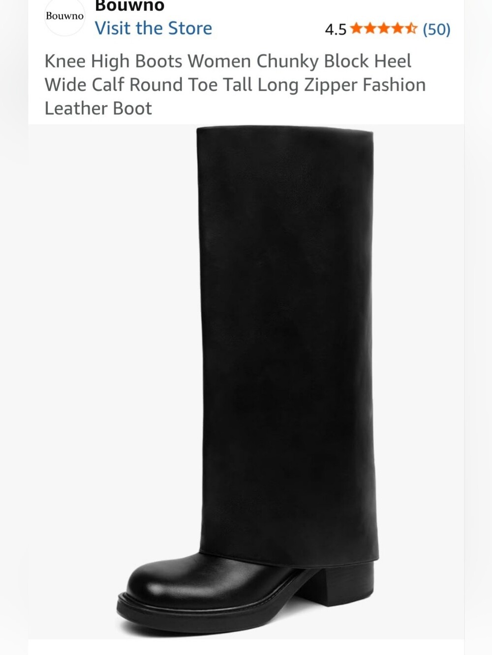 Tall Vegan Leather Knee-High Boots in Black